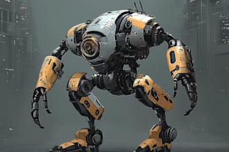 design robots and concept art of futuristic mechad
