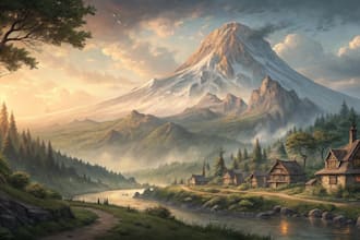 draw fantasy or realistic landscape illustrations