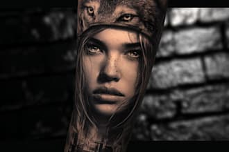 create custom realistic tattoo design, tattoo sleeve