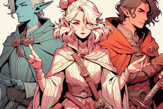 make unique illustration fantasy original dnd character art
