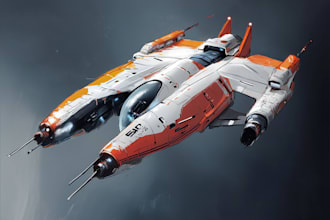 draw custom spaceship sci fi steampunk nft