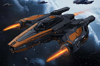 draw scifi futuristic vehicle aircraft spaceship for you