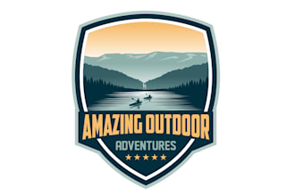 design a professional adventure travel outdoor camp logo
