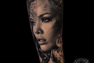 draw custom tattoo design realistic, sleeve tattoo artist