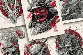 create your japanese custom tattoo design and illustration