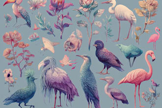 create digital drawings of botanical, animals and birds