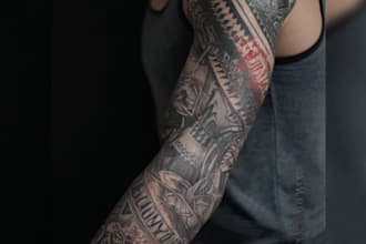 create a tattoo design of tattoo sleeve