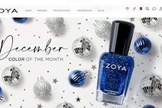 design trendy nail care shopify store for polish, art, stickers, extensions