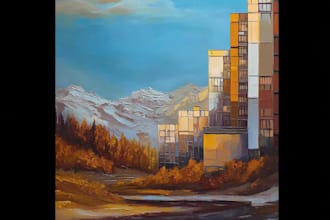 make an oil on canvas or acrylic painting