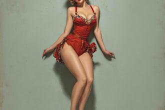 draw pinup girl or cartoon character