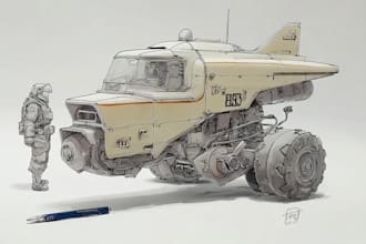 design sci fi vehicle and character