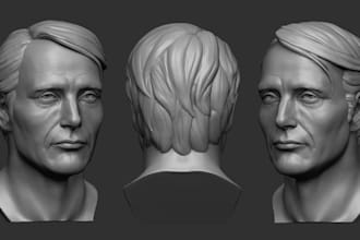 sculpt 3d model, head sculpt, action figure, 3d head for 3d print, 3d stl file