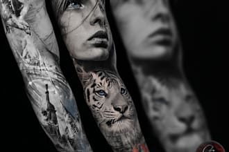 create a tattoo design of tattoo sleeve