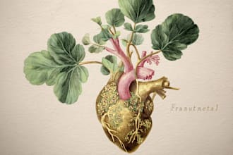 draw an animal and botanical illustration