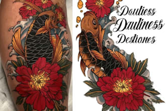 draw an oriental japanese tattoo
