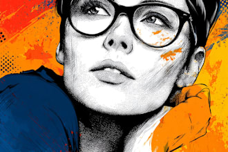 draw a professional pop art portrait