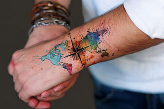 custom a watercolor tattoo design