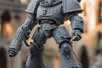 draw a warhammer 40k character art
