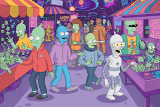 create a custom ai cartoon portrait of you in futurama style