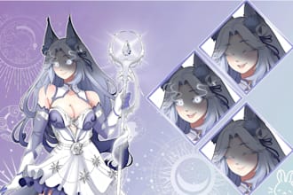 design custom pngtuber anime avatar, png tuber model characters for streaming