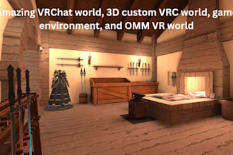 create amazing vrchat world, 3d custom vrc world, game enviroment and omm vrchat