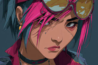draw cyberpunk pop art anime characters