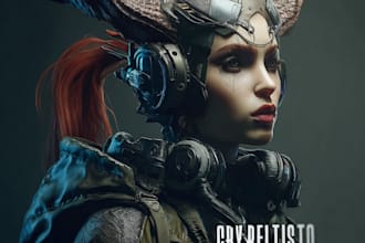 create fantasy, sci fi, character with hyperrealistic style