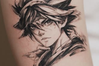 make your dream anime, manga tattoo design