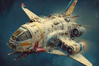 draw spaceship concept art or design a starship or scifi vehicle
