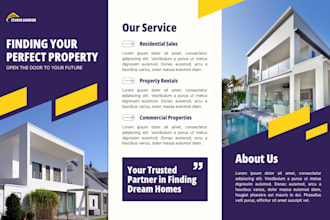 real estate brochure property listing, trifold brochure real estate flyer design