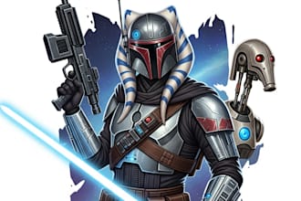 create star wars and sci fi illustration