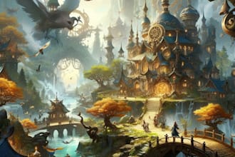 make an paint of character illustration in a fantasy world