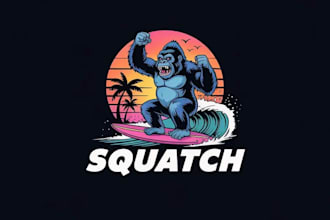 create a creative mascot cartoon gorilla logo  design