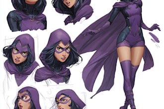 create concept art superhero character for comics cartoon
