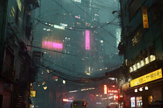 make a cyberpunk city