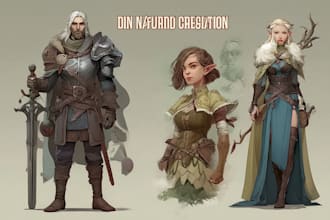 draw original fantasy characters, concept art, fanart