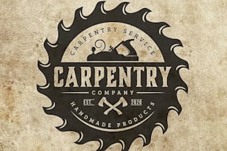 design a minimal modern carpentry logo