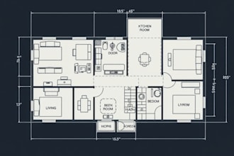 draw 2d floor plan, architectural house plan using autocad and chief architect