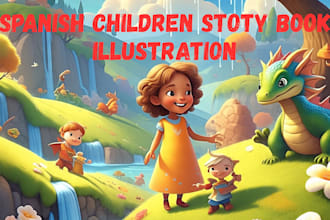 design 3d spanish children story book illustration for amazon kdp