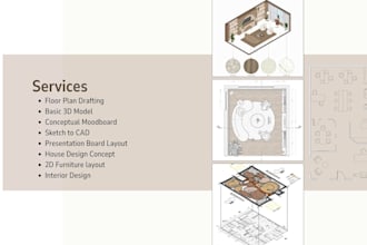 provide 3d and 2d architectural designs in autocad and revit