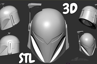 sculpt detailed 3d cosplay helmet, wearable armor, custom mask cosplay print stl