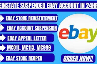 reinstate suspended ebay account, mc011, mc999 restriction, ebay reopen in 24hrs