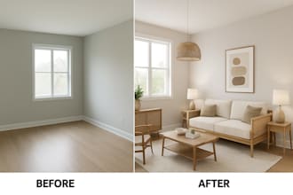 design realistic virtual staging and renovation with ai