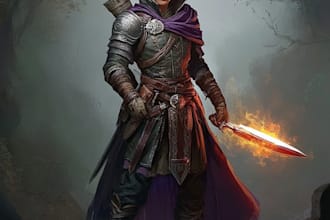 design realistic fantasy dnd character illustration