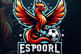 design esport football bird phoenix logo