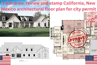 review draw and stamp california new mexico architectural floor plan city permit