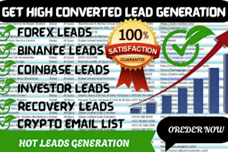 deliver newly forex leads, forex crypto leads, bank leads, crypto email list