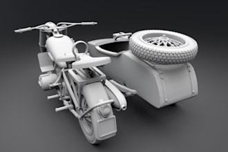 render 3d military bike,3d model, stl export, bodyparts, motorcycle diagram,fuel