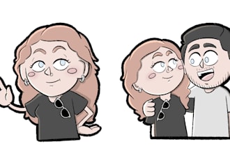 design your custom stickers for social media or to print, in my cartoon style
