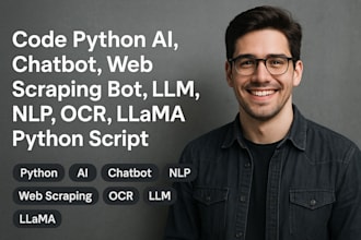 code python ai, chatbot, web scraping bot, llm, nlp, ocr, llama python script
